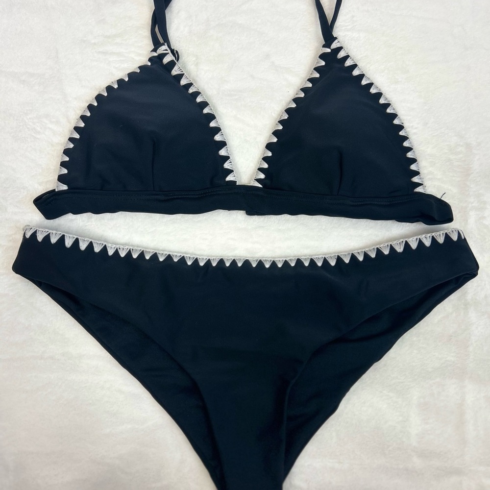 Byrds of Paradise Black Triangle Bikini Set Sz S